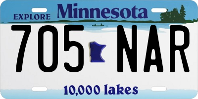 MN license plate 705NAR