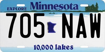 MN license plate 705NAW