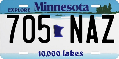 MN license plate 705NAZ