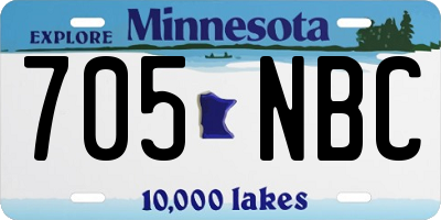 MN license plate 705NBC