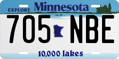 MN license plate 705NBE