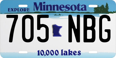 MN license plate 705NBG