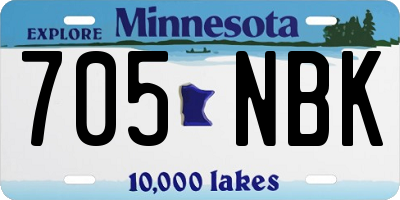 MN license plate 705NBK