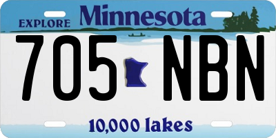 MN license plate 705NBN
