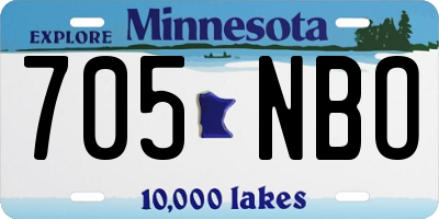 MN license plate 705NBO