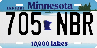 MN license plate 705NBR
