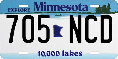 MN license plate 705NCD