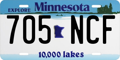 MN license plate 705NCF