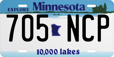 MN license plate 705NCP