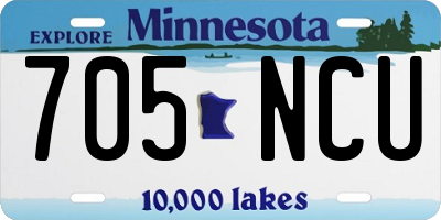 MN license plate 705NCU