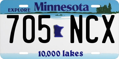 MN license plate 705NCX