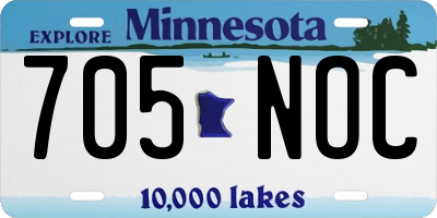 MN license plate 705NOC