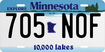 MN license plate 705NOF