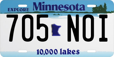 MN license plate 705NOI