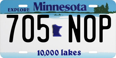 MN license plate 705NOP