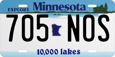 MN license plate 705NOS