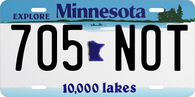 MN license plate 705NOT
