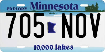 MN license plate 705NOV
