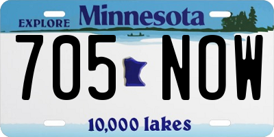 MN license plate 705NOW