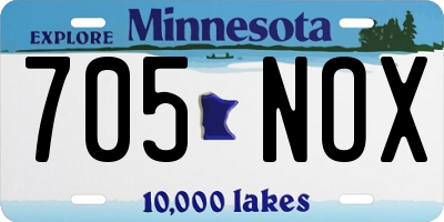 MN license plate 705NOX