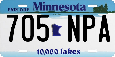 MN license plate 705NPA