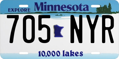 MN license plate 705NYR