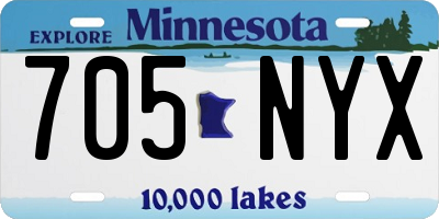 MN license plate 705NYX