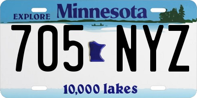 MN license plate 705NYZ