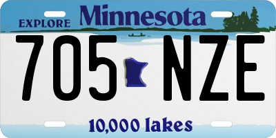 MN license plate 705NZE