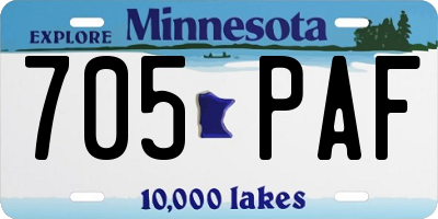 MN license plate 705PAF