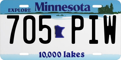 MN license plate 705PIW