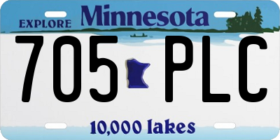 MN license plate 705PLC