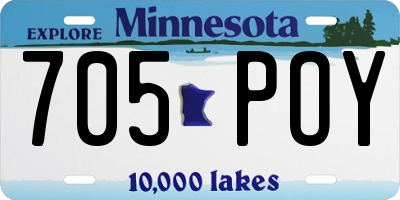 MN license plate 705POY
