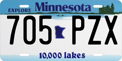 MN license plate 705PZX