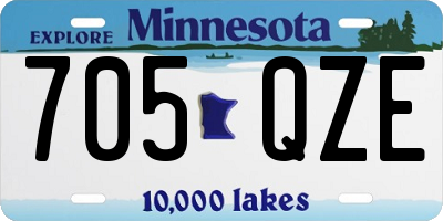 MN license plate 705QZE