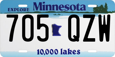 MN license plate 705QZW