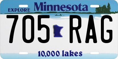 MN license plate 705RAG