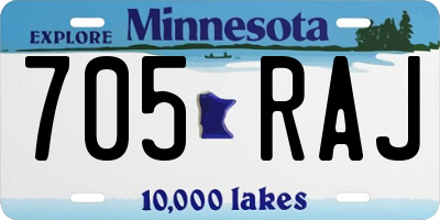 MN license plate 705RAJ