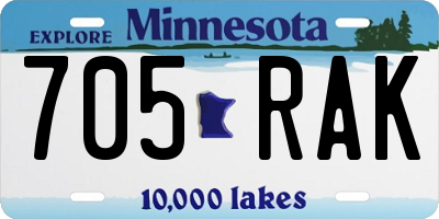 MN license plate 705RAK