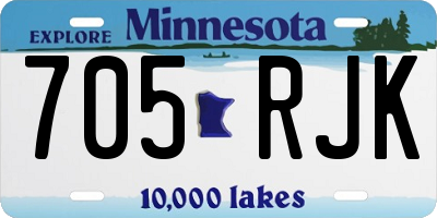 MN license plate 705RJK