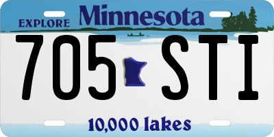 MN license plate 705STI