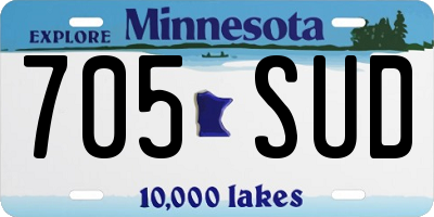 MN license plate 705SUD
