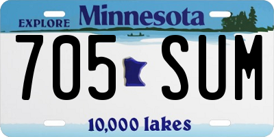 MN license plate 705SUM
