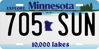 MN license plate 705SUN
