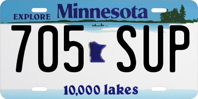 MN license plate 705SUP
