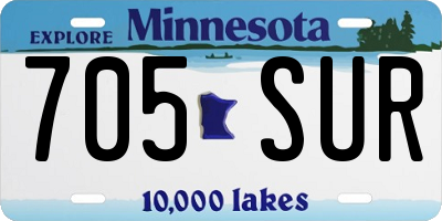 MN license plate 705SUR