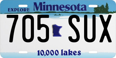 MN license plate 705SUX