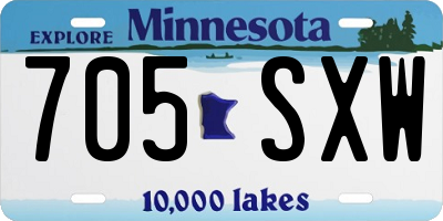 MN license plate 705SXW