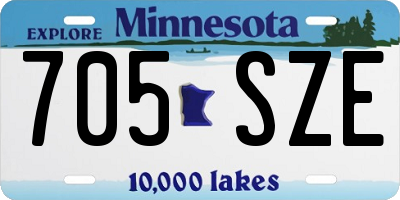 MN license plate 705SZE