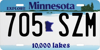 MN license plate 705SZM